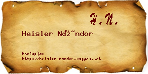 Heisler Nándor névjegykártya